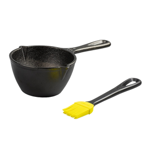 Lodge Cast Iron Melting Pot with Silicone Brush
