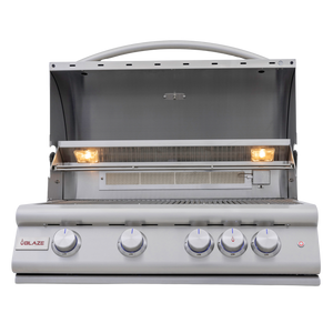 Blaze 32-Inch 4-Burner Premium LTE+ Gas Grill with Rear Burner and Built-in Lighting System - NG