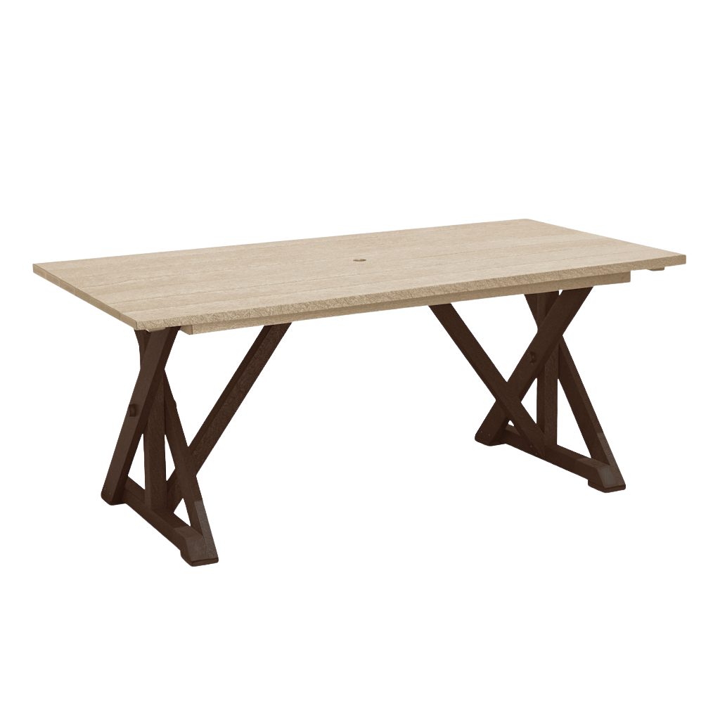 T203 Harvest Wide Dining Table w/2" Umbrella Hole