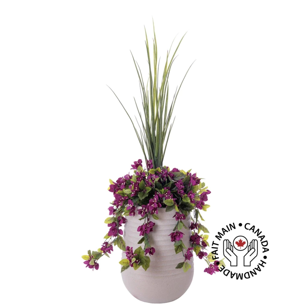 Outdoor Flower Arrangement in Grey Terrazzo Beige