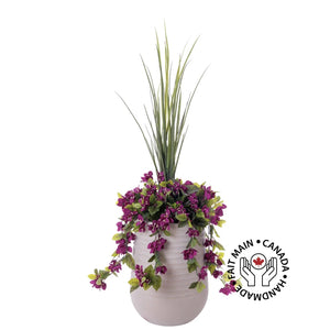 Outdoor Flower Arrangement in Grey Terrazzo Beige