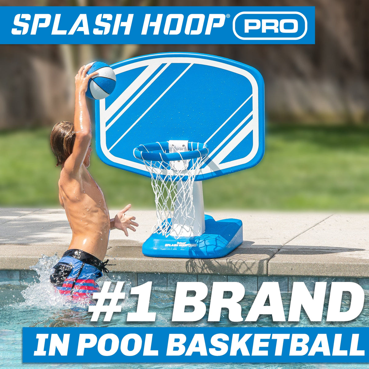 GoSports Splash Hoop Pro pool basketball blue