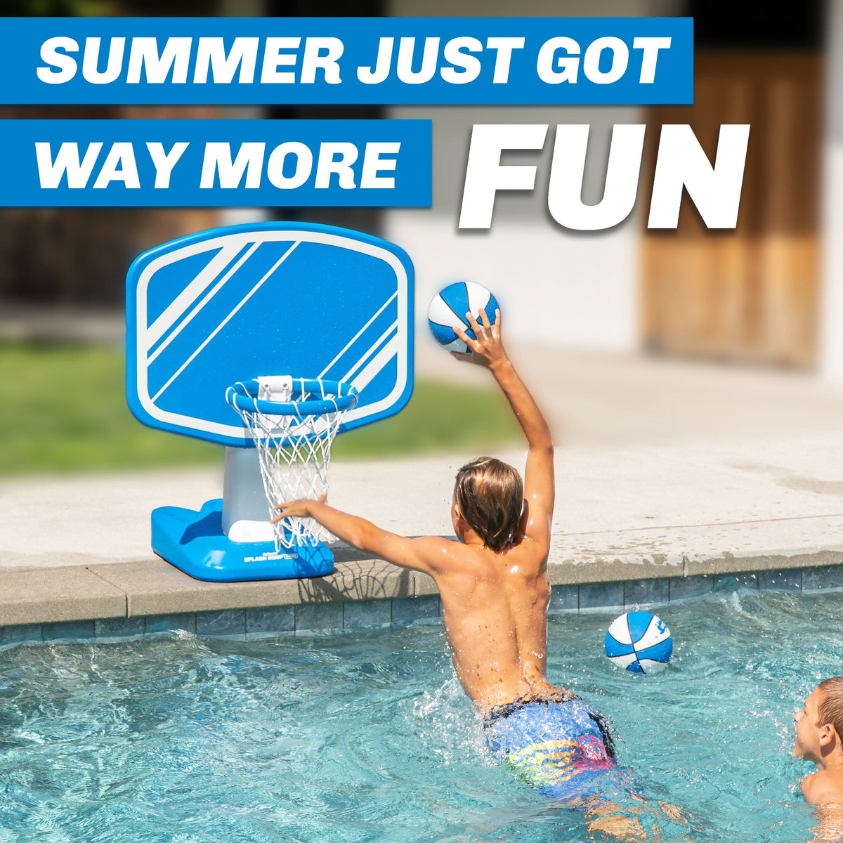 GoSports Splash Hoop Pro pool basketball blue
