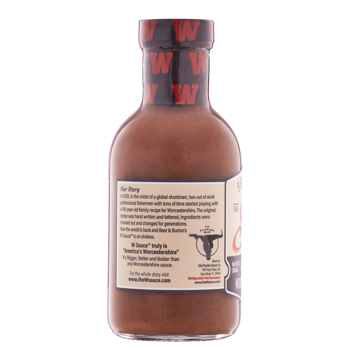 Bear & Burton's W Sauce label back