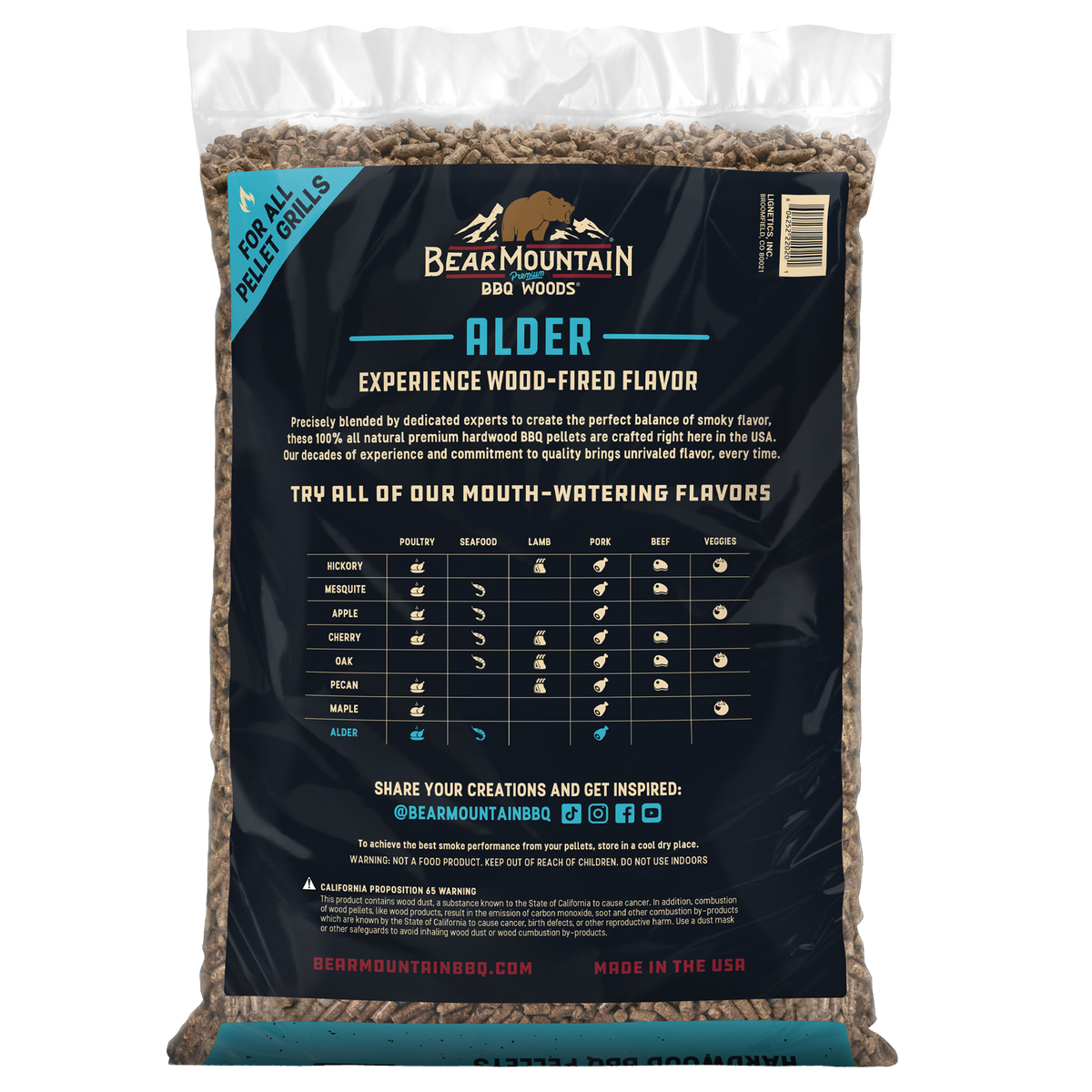 Bear Mountain Alder BBQ Pellets back