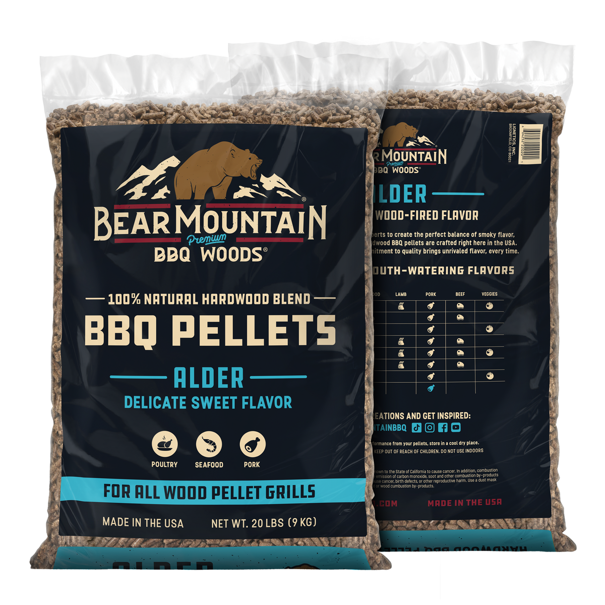 Bear Mountain Alder BBQ Pellets 20 lb