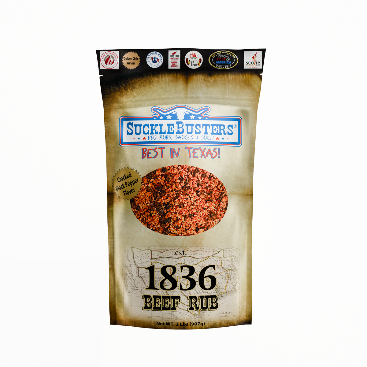 Sucklebusters 1836 Beef Rub front label