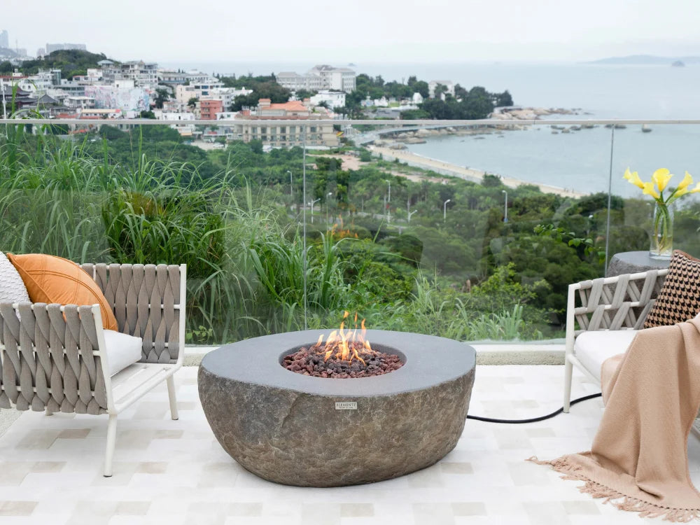 Elementi Boulder concrete fire table