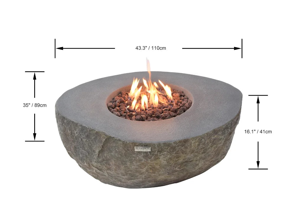 Elementi Boulder concrete fire table
