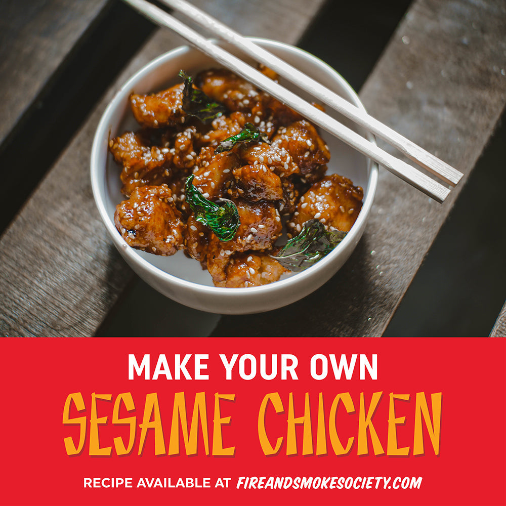Sesame chicken made with Fire & Smoke tempura coating