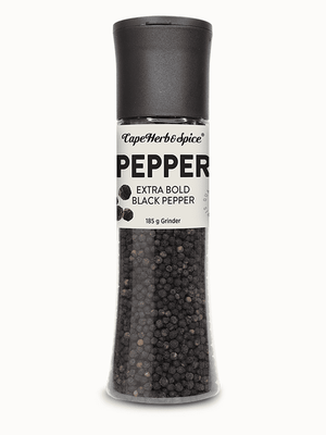 Cape Herb & Spice Black Peppercorns - Ceramic Grinder with Refill Pack