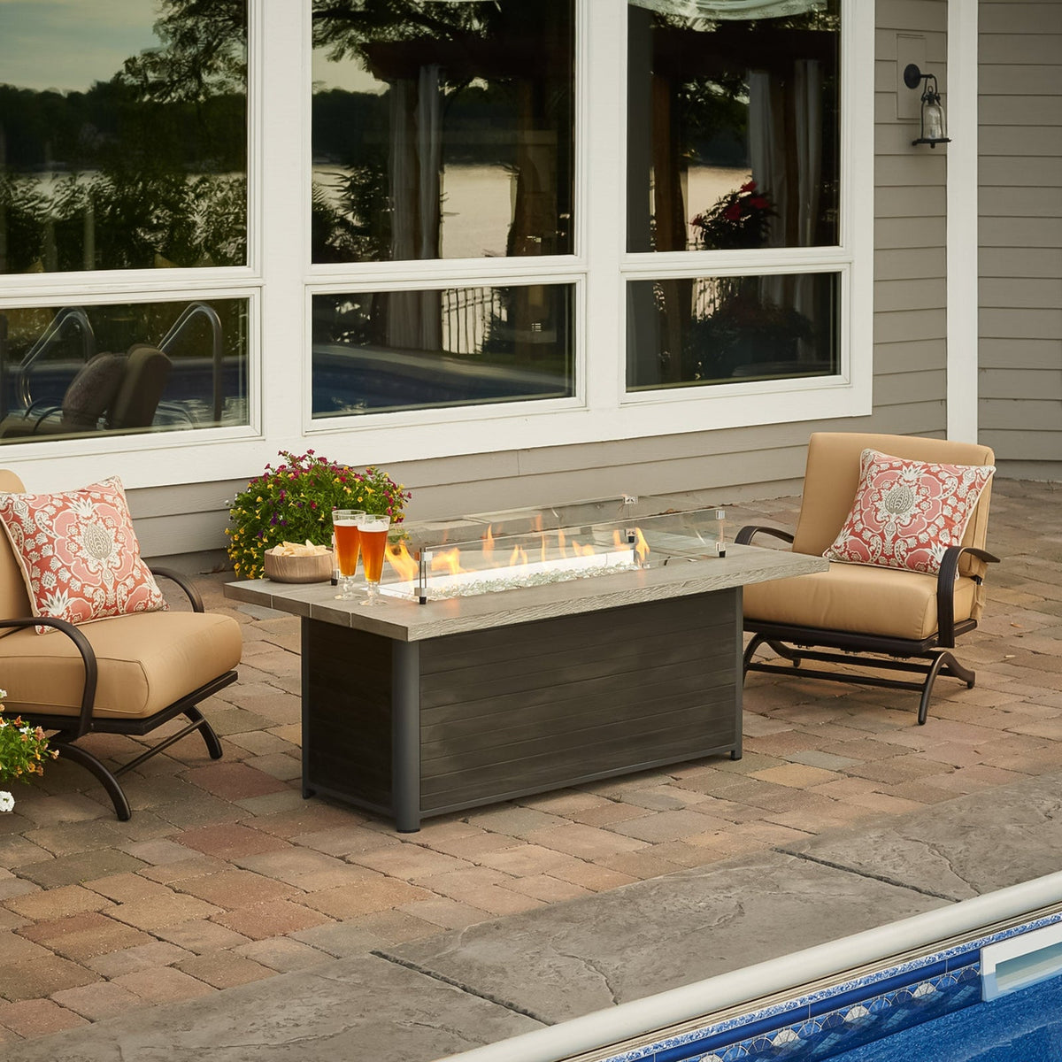 Cedar Ridge Linear Gas Fire Table