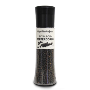 Cape Herb & Spice Black Peppercorns - Ceramic Grinder with Refill Pack