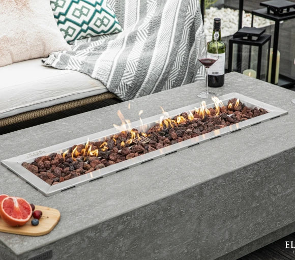 Elementi Kingsale fire table on patio