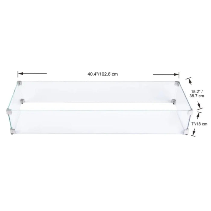 Elementi Plus Wind Screen - Rectangle 43.3 x 17.5