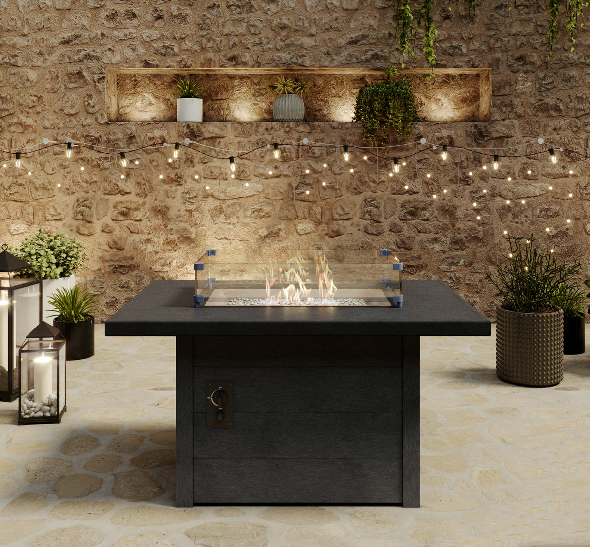 Kitchen Fire Table FT01 - Rectangular Fire Table | Wicker Land Patio Calgary Kelowna Victoria