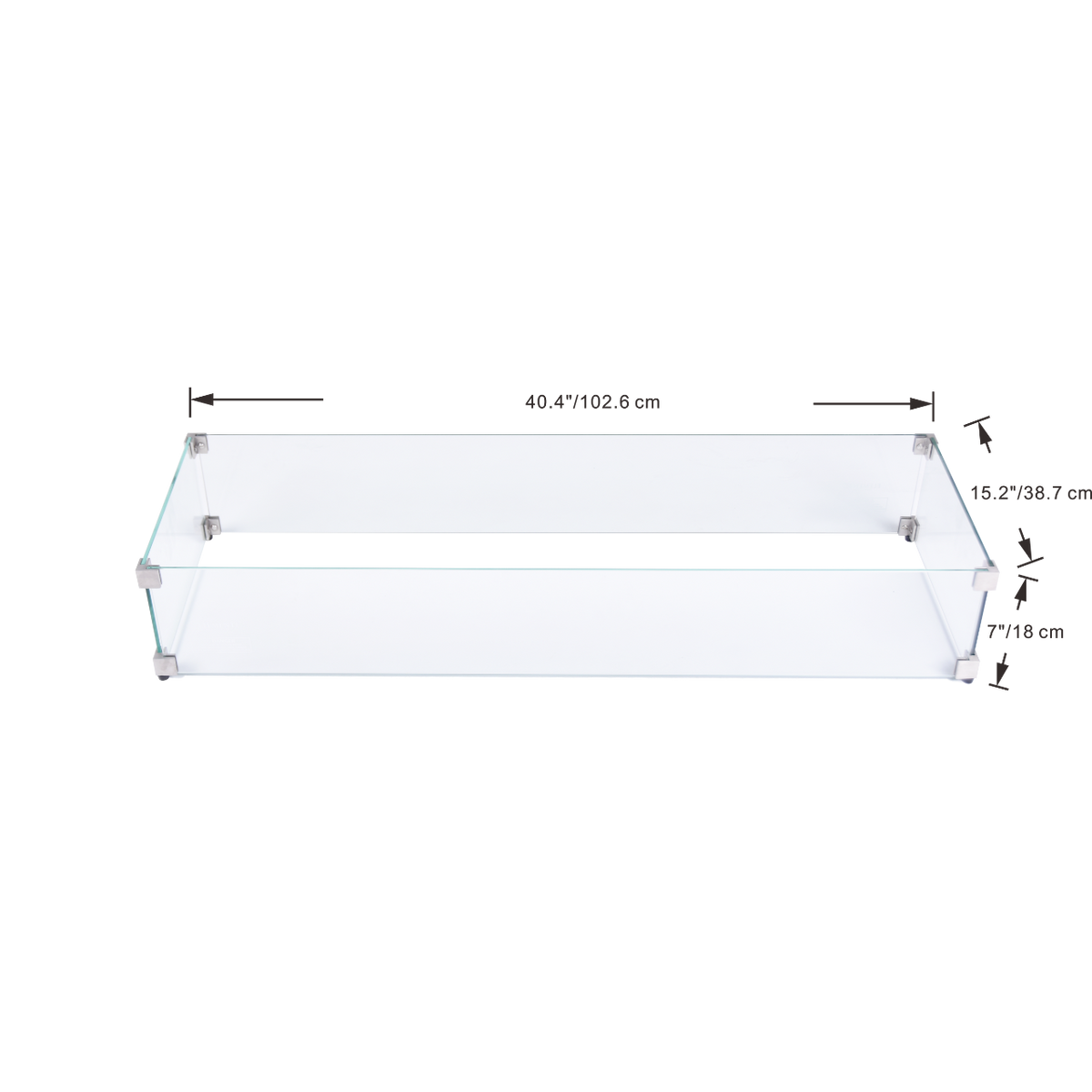 Elementi Plus rectangle wind screen dimensions