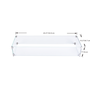 Elementi Plus rectangle wind screen dimensions
