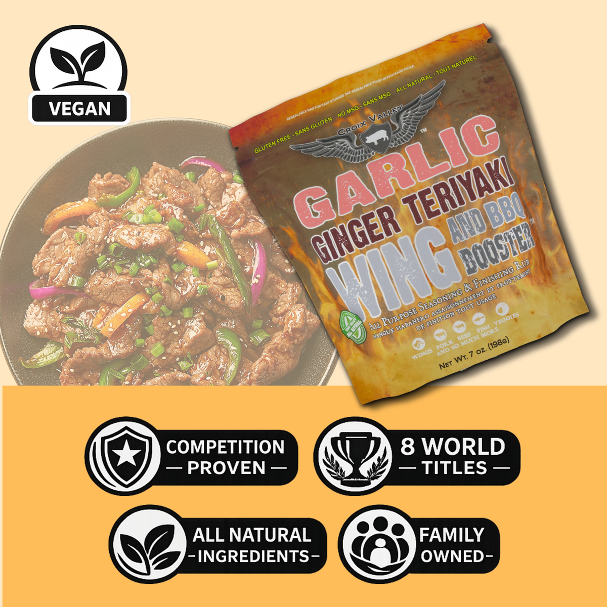Croix Valley Garlic Ginger Teriyaki Wing and BBQ Booster - Croix Valley