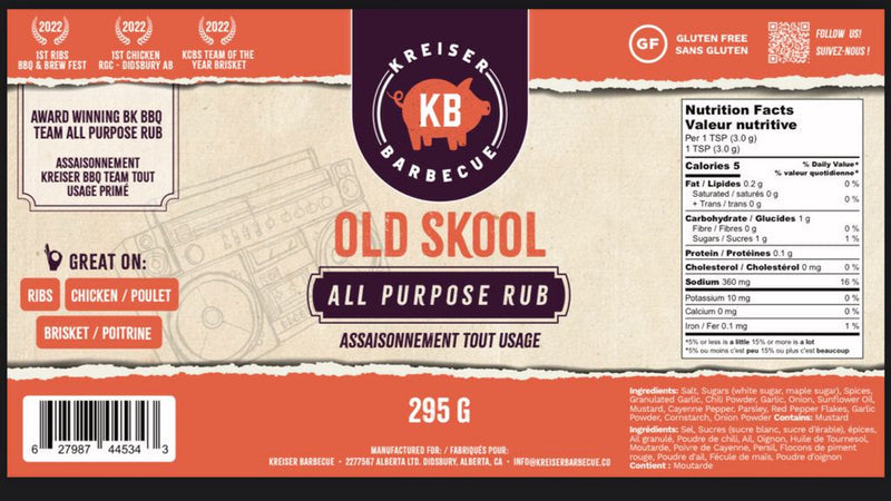 Kreiser BBQ Old Skool BBQ Rub 295g