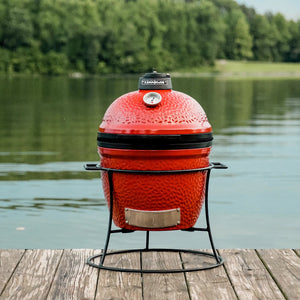 Kamado Joe Joe Jr with stand lifestyle
