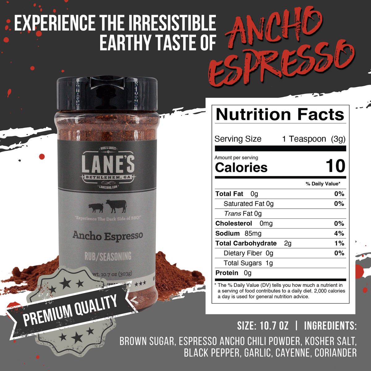 Lane's BBQ Ancho Espresso Rub