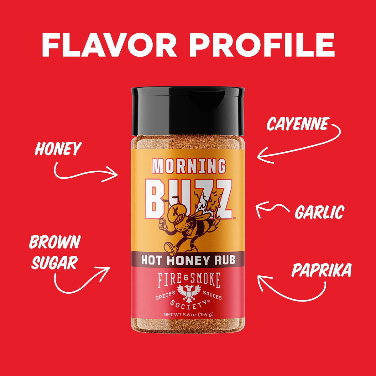 Fire & Smoke Morning Buzz Hot Honey Rub 159g