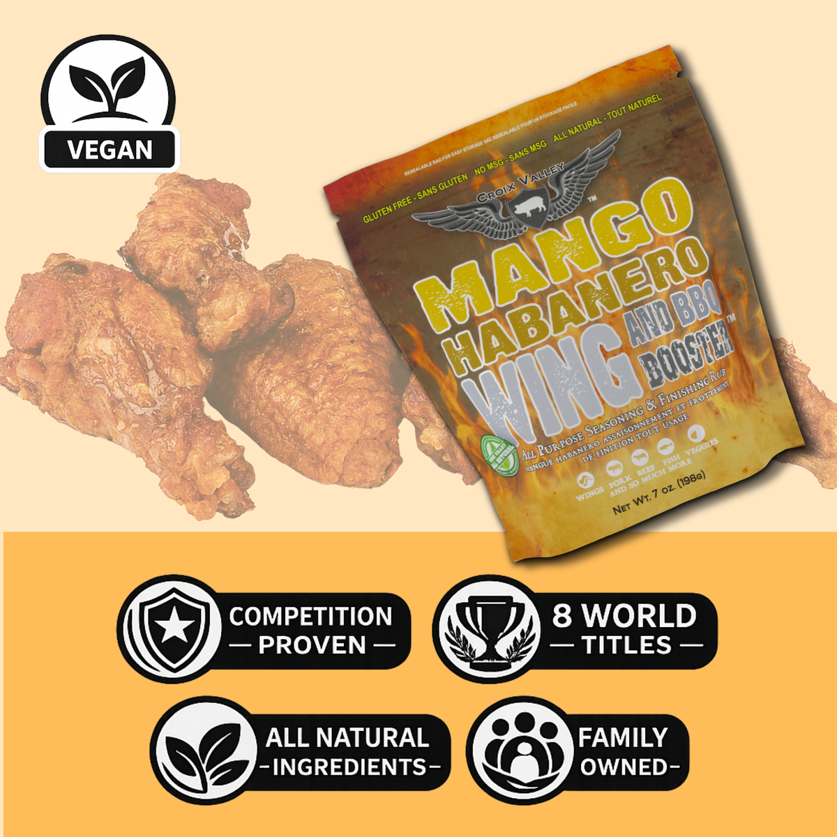 Croix Valley Mango Habanero Wing and BBQ Booster - Croix Valley
