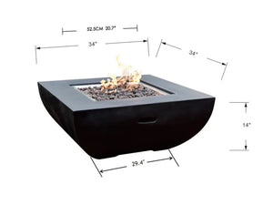 Elementi Aurora concrete fire table size
