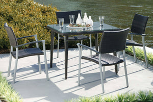 Ratana New Roma Stacking Arm Chair w/ Aluminum Arm