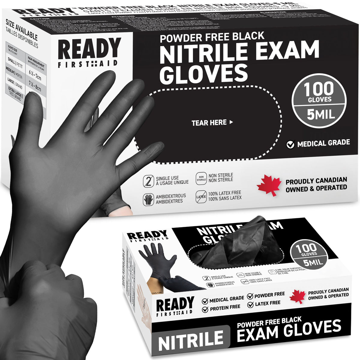 Black Nitrile Gloves - Box of 100