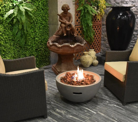 Elementi Nantucket fire bowl on deck