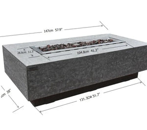 Elementi Kingsale fire table dimensions