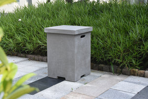 Elementi Square Tank Cover w/Removable Lid - Textured