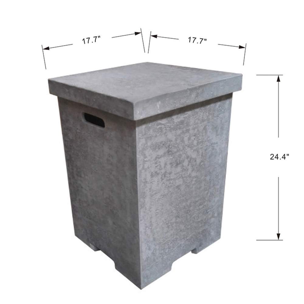 Elementi Square Tank Cover w/Removable Lid - Textured