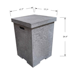 Elementi Square Tank Cover w/Removable Lid - Textured