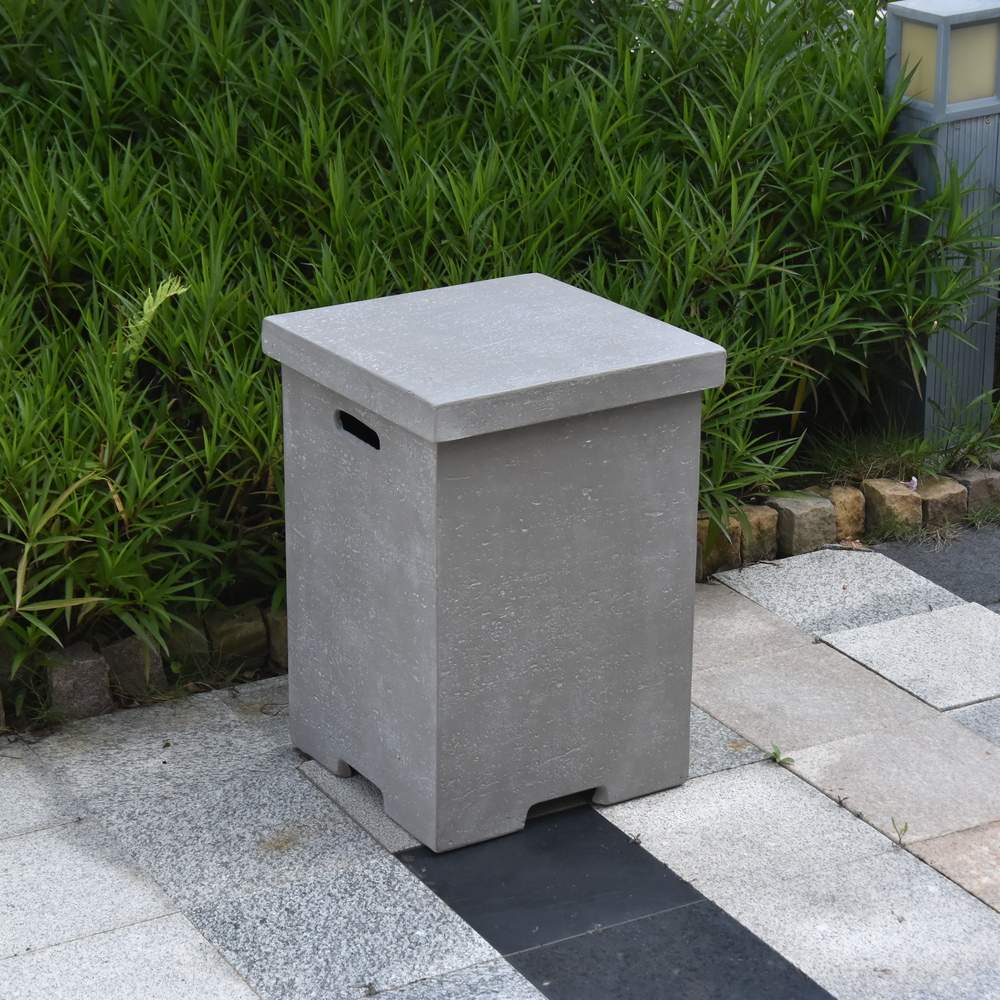 Elementi Square Tank Cover w/Removable Lid - Textured