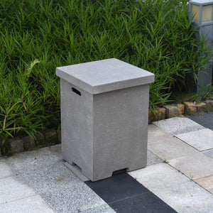 Elementi Square Tank Cover w/Removable Lid - Textured