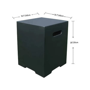 Elementi Square LP Tank Cover - Black - Smooth Finish