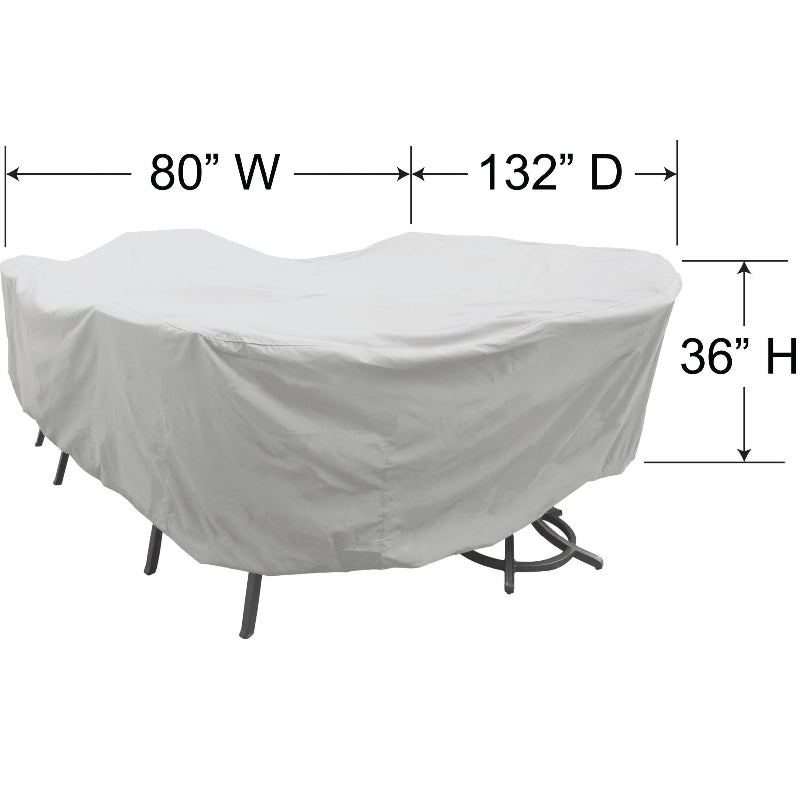 Dining Set Cover, Large Oval/Rectangle Table & Chairs (80"W x 132"D x 36"H)