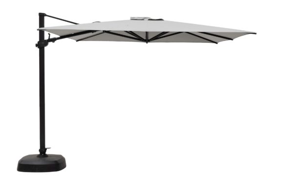Ratana 10' Square Cantilever Alum Umbrella, Single Vent w/Canopy & Granite Base