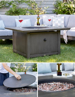 Ratana Fire Pit Cover, 42.5(DIA) x 22H