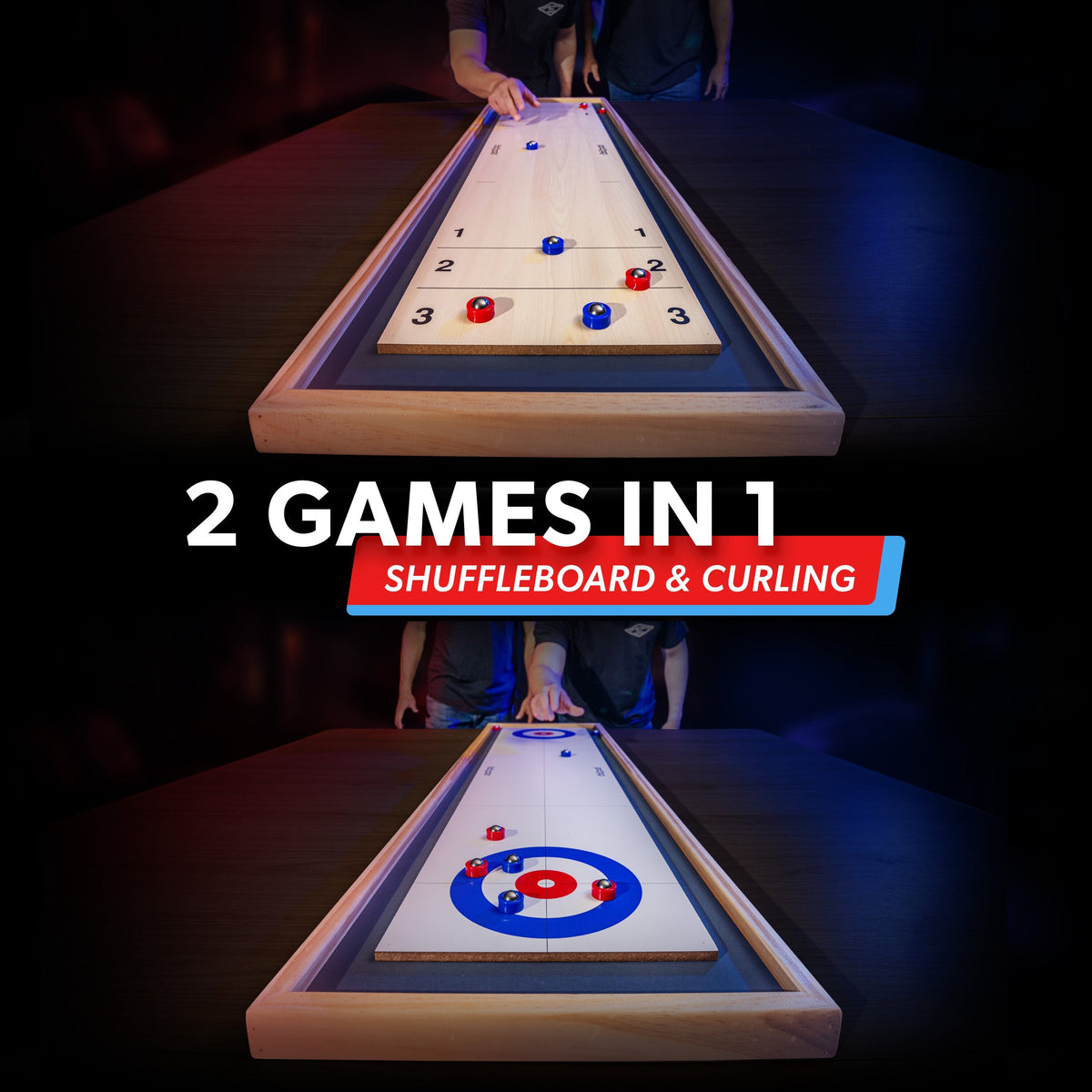 GoSports 2-in-1 shuffleboard and curling game