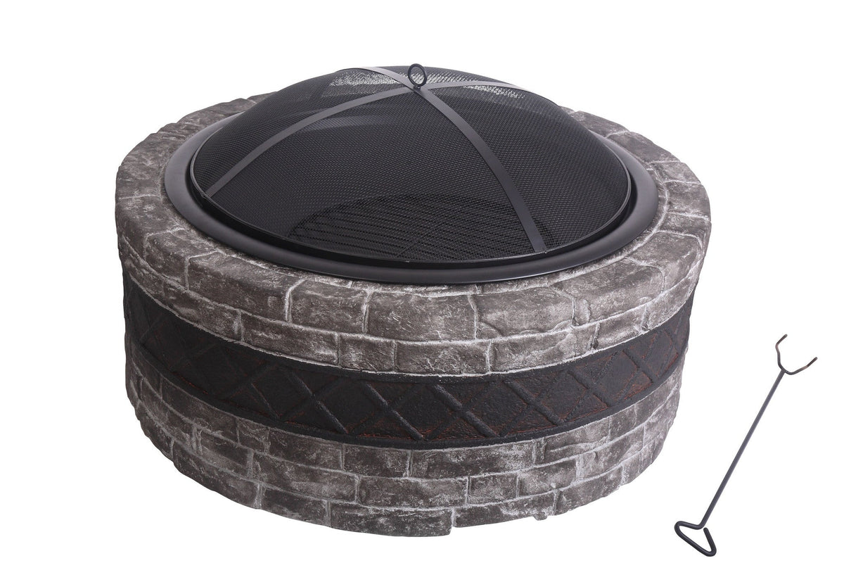 Shinerich 35in Cast Stone Fire Pit