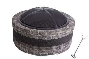 Shinerich 35in Cast Stone Fire Pit