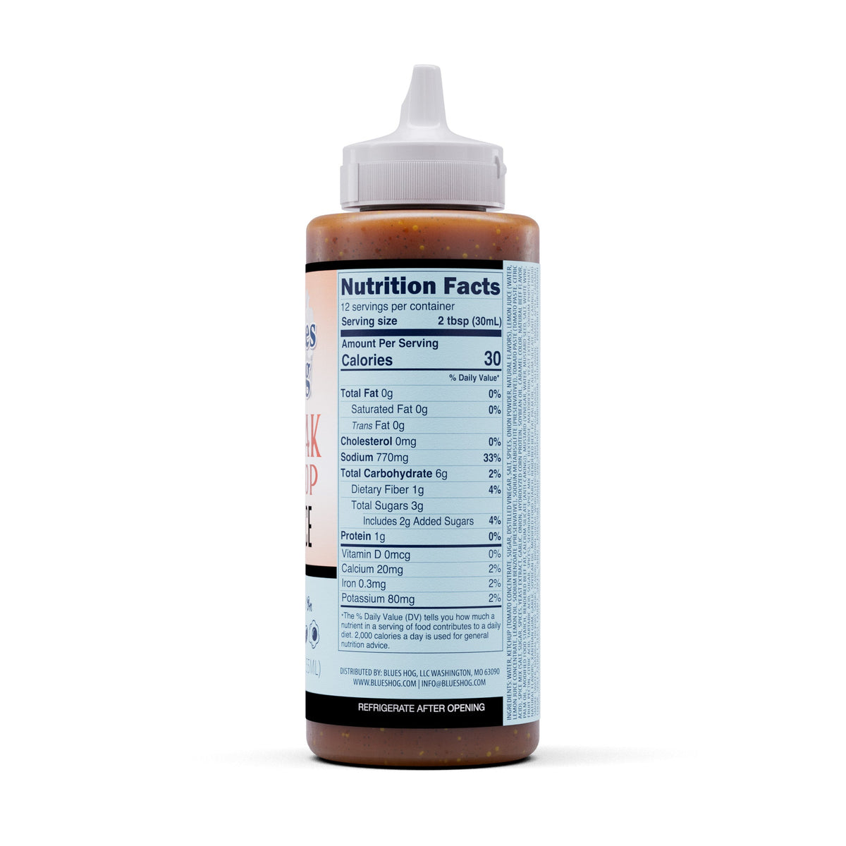 Blues Hog Steak & Chop Sauce nutrition panel