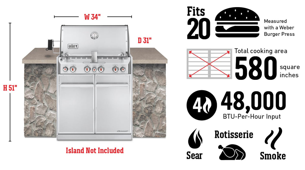 Weber Summit S-460 Built-In Gas Grill (Natural Gas)