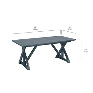 T203 Harvest Wide Dining Table w/2" Umbrella Hole