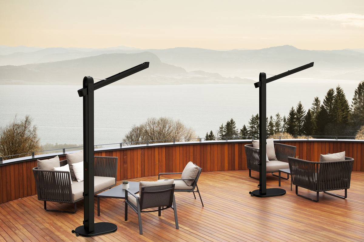 1500W Electric Patio Heater w/Swing Arm - Black