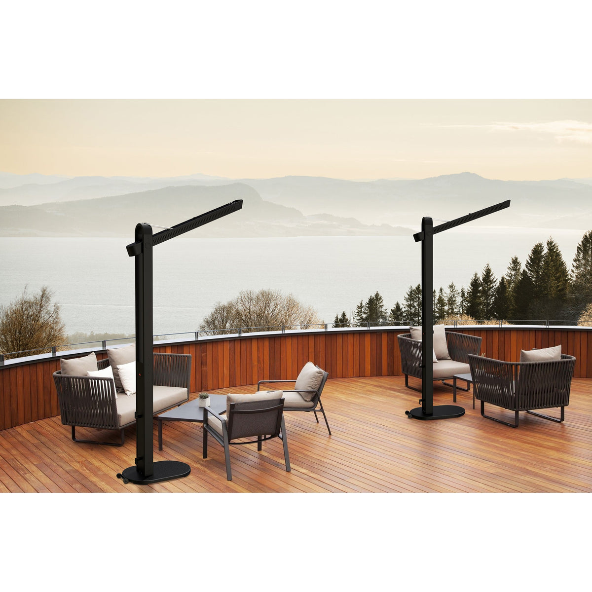 1500W Electric Patio Heater w/Swing Arm - Black